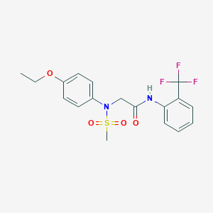 molecular formula C18H19F3N2O4S B3573145 N~2~-(4-ethoxyphenyl)-N~2~-(methylsulfonyl)-N~1~-[2-(trifluoromethyl)phenyl]glycinamide 