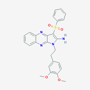 molecular formula C26H24N4O4S B357318 1-[2-(3,4-dimethoxyphenyl)ethyl]-3-(phenylsulfonyl)-1H-pyrrolo[2,3-b]quinoxalin-2-amine CAS No. 565192-07-6
