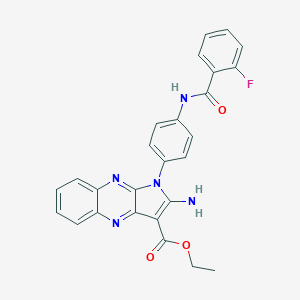 Ethyl 2-amino-1-[4-[(2-fluorobenzoyl)amino]phenyl]pyrrolo[3,2-b]quinoxaline-3-carboxylate