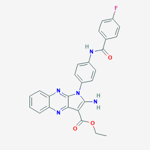 Ethyl 2-amino-1-[4-[(4-fluorobenzoyl)amino]phenyl]pyrrolo[3,2-b]quinoxaline-3-carboxylate