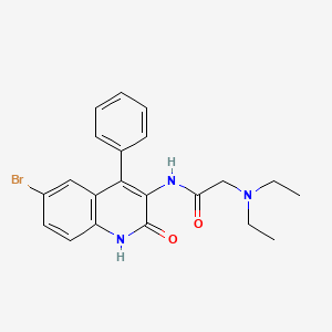 molecular formula C21H22BrN3O2 B3573305 N-(6-bromo-2-oxo-4-phenyl-1,2-dihydroquinolin-3-yl)-2-(diethylamino)acetamide 
