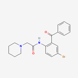 molecular formula C20H21BrN2O2 B3573313 N-(2-benzoyl-4-bromophenyl)-2-(piperidin-1-yl)acetamide 
