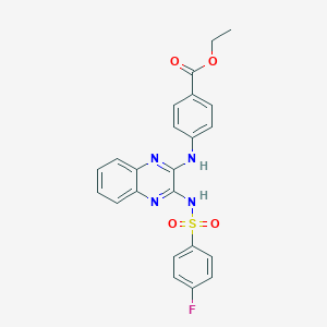Ethyl 4-[[3-[(4-fluorophenyl)sulfonylamino]quinoxalin-2-yl]amino]benzoate
