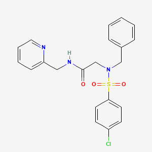 molecular formula C21H20ClN3O3S B3573392 N~2~-benzyl-N~2~-[(4-chlorophenyl)sulfonyl]-N~1~-(2-pyridinylmethyl)glycinamide 