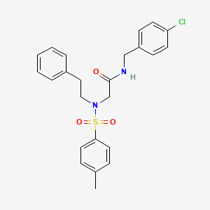 molecular formula C24H25ClN2O3S B3573394 N-[(4-chlorophenyl)methyl]-2-[(4-methylphenyl)sulfonyl-(2-phenylethyl)amino]acetamide 
