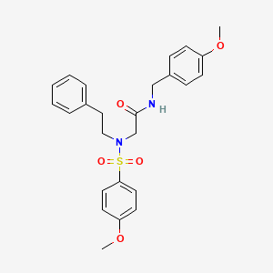 molecular formula C25H28N2O5S B3573428 N~1~-(4-methoxybenzyl)-N~2~-[(4-methoxyphenyl)sulfonyl]-N~2~-(2-phenylethyl)glycinamide 