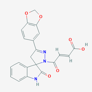 B357352 (E)-4-[3'-(1,3-benzodioxol-5-yl)-2-oxospiro[1H-indole-3,5'-4H-pyrazole]-1'-yl]-4-oxobut-2-enoic acid CAS No. 929871-48-7