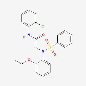 molecular formula C22H21ClN2O4S B3573572 N-(2-CHLOROPHENYL)-2-[N-(2-ETHOXYPHENYL)BENZENESULFONAMIDO]ACETAMIDE 