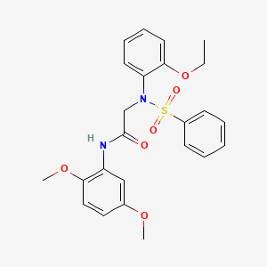 molecular formula C24H26N2O6S B3573584 N~1~-(2,5-dimethoxyphenyl)-N~2~-(2-ethoxyphenyl)-N~2~-(phenylsulfonyl)glycinamide 