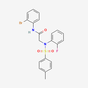 molecular formula C21H18BrFN2O3S B3573640 N~1~-(2-bromophenyl)-N~2~-(2-fluorophenyl)-N~2~-[(4-methylphenyl)sulfonyl]glycinamide 