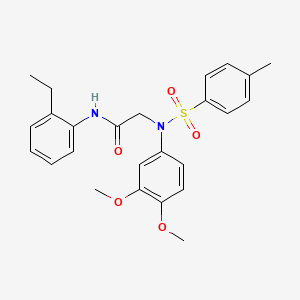 molecular formula C25H28N2O5S B3573652 N~2~-(3,4-dimethoxyphenyl)-N~1~-(2-ethylphenyl)-N~2~-[(4-methylphenyl)sulfonyl]glycinamide 
