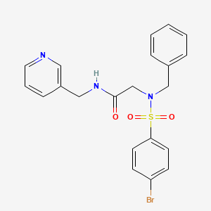 molecular formula C21H20BrN3O3S B3573666 N~2~-benzyl-N~2~-[(4-bromophenyl)sulfonyl]-N-(pyridin-3-ylmethyl)glycinamide 