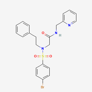 molecular formula C22H22BrN3O3S B3573684 N~2~-(4-Bromobenzene-1-sulfonyl)-N~2~-(2-phenylethyl)-N-[(pyridin-2-yl)methyl]glycinamide CAS No. 6031-83-0