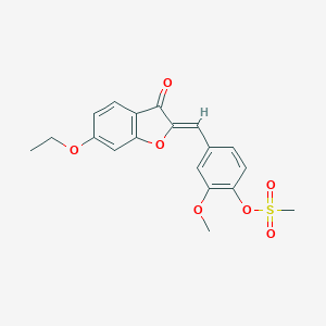 B357377 (Z)-4-((6-ethoxy-3-oxobenzofuran-2(3H)-ylidene)methyl)-2-methoxyphenyl methanesulfonate CAS No. 869078-76-2