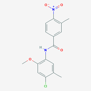 molecular formula C16H15ClN2O4 B3573792 N-(4-chloro-2-methoxy-5-methylphenyl)-3-methyl-4-nitrobenzamide 