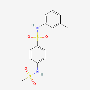 molecular formula C14H16N2O4S2 B3573861 N-(3-methylphenyl)-4-[(methylsulfonyl)amino]benzenesulfonamide 
