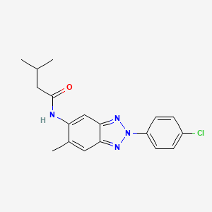 molecular formula C18H19ClN4O B3573954 N-[2-(4-chlorophenyl)-6-methyl-2H-benzotriazol-5-yl]-3-methylbutanamide 