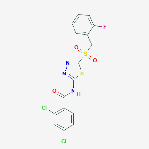 B357412 2,4-dichloro-N-{5-[(2-fluorobenzyl)sulfonyl]-1,3,4-thiadiazol-2-yl}benzamide CAS No. 898797-36-9