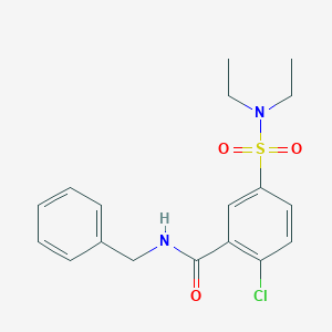 molecular formula C18H21ClN2O3S B3574288 N-benzyl-2-chloro-5-(diethylsulfamoyl)benzamide 