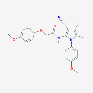 molecular formula C23H23N3O4 B357431 N-[3-cyano-1-(4-methoxyphenyl)-4,5-dimethyl-1H-pyrrol-2-yl]-2-(4-methoxyphenoxy)acetamide CAS No. 920481-08-9