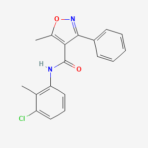 molecular formula C18H15ClN2O2 B3574415 N-(3-chloro-2-methylphenyl)-5-methyl-3-phenyl-1,2-oxazole-4-carboxamide 