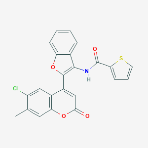 molecular formula C23H14ClNO4S B357449 N-[2-(6-chloro-7-methyl-2-oxo-2H-chromen-4-yl)-1-benzofuran-3-yl]-2-thiophenecarboxamide CAS No. 921159-52-6