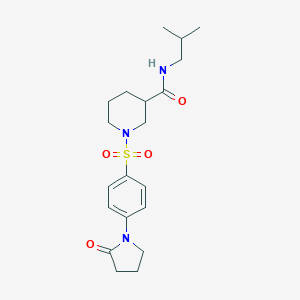 molecular formula C20H29N3O4S B357463 N-(2-methylpropyl)-1-{[4-(2-oxopyrrolidin-1-yl)phenyl]sulfonyl}piperidine-3-carboxamide CAS No. 919744-68-6