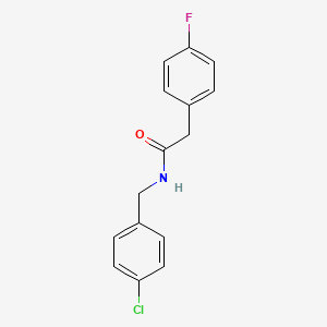 molecular formula C15H13ClFNO B3574635 N-[(4-chlorophenyl)methyl]-2-(4-fluorophenyl)acetamide 