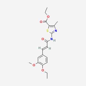 molecular formula C19H22N2O5S B3574731 ethyl 2-{[(2E)-3-(4-ethoxy-3-methoxyphenyl)prop-2-enoyl]amino}-4-methyl-1,3-thiazole-5-carboxylate 