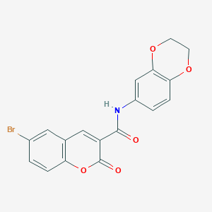 molecular formula C18H12BrNO5 B3574751 6-bromo-N-(2,3-dihydro-1,4-benzodioxin-6-yl)-2-oxo-2H-chromene-3-carboxamide 