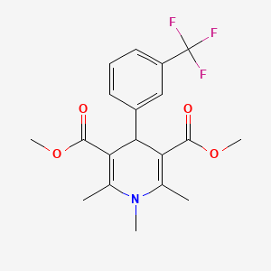 molecular formula C19H20F3NO4 B3574768 Dimethyl 1,2,6-trimethyl-4-[3-(trifluoromethyl)phenyl]-1,4-dihydropyridine-3,5-dicarboxylate CAS No. 5971-41-5