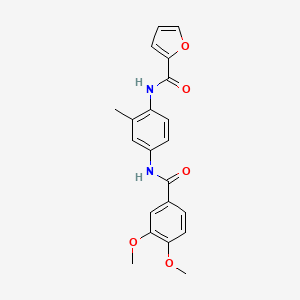 molecular formula C21H20N2O5 B3574826 N-[4-[(3,4-dimethoxybenzoyl)amino]-2-methylphenyl]furan-2-carboxamide 