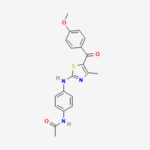 molecular formula C20H19N3O3S B3574866 N-(4-{[5-(4-methoxybenzoyl)-4-methyl-1,3-thiazol-2-yl]amino}phenyl)acetamide 