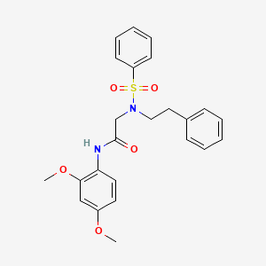 molecular formula C24H26N2O5S B3574876 N-(2,4-DIMETHOXYPHENYL)-2-[N-(2-PHENYLETHYL)BENZENESULFONAMIDO]ACETAMIDE 