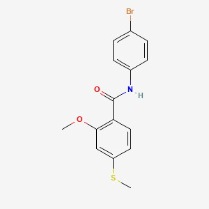 molecular formula C15H14BrNO2S B3574898 N-(4-bromophenyl)-2-methoxy-4-(methylsulfanyl)benzamide 