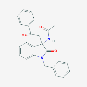 molecular formula C25H22N2O3 B357490 N-[1-benzyl-2-oxo-3-(2-oxo-2-phenylethyl)-2,3-dihydro-1H-indol-3-yl]acetamide CAS No. 920486-67-5