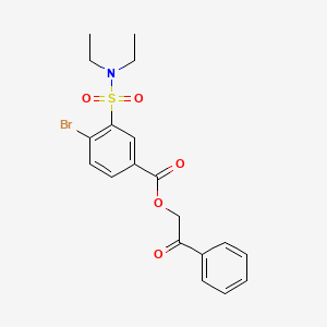 molecular formula C19H20BrNO5S B3574913 Phenacyl 4-bromo-3-(diethylsulfamoyl)benzoate 