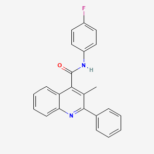 molecular formula C23H17FN2O B3574937 N-(4-fluorophenyl)-3-methyl-2-phenylquinoline-4-carboxamide 