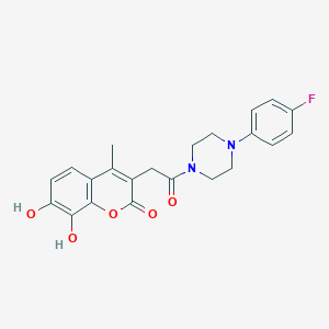 molecular formula C22H21FN2O5 B357495 3-{2-[4-(4-fluorophenyl)-1-piperazinyl]-2-oxoethyl}-7,8-dihydroxy-4-methyl-2H-chromen-2-one CAS No. 902306-49-4