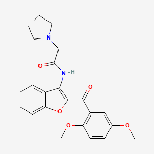 molecular formula C23H24N2O5 B3574964 N-[2-(2,5-DIMETHOXYBENZOYL)-1-BENZOFURAN-3-YL]-2-(PYRROLIDIN-1-YL)ACETAMIDE 