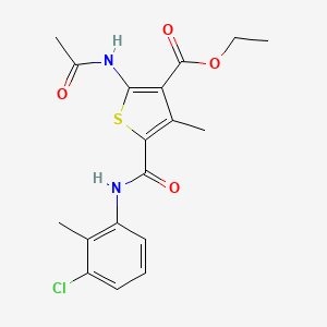molecular formula C18H19ClN2O4S B3575056 ETHYL 5-[(3-CHLORO-2-METHYLPHENYL)CARBAMOYL]-2-ACETAMIDO-4-METHYLTHIOPHENE-3-CARBOXYLATE 