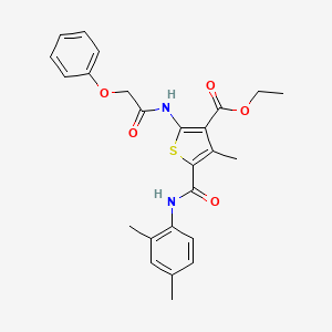 molecular formula C25H26N2O5S B3575070 ETHYL 5-[(2,4-DIMETHYLPHENYL)CARBAMOYL]-4-METHYL-2-(2-PHENOXYACETAMIDO)THIOPHENE-3-CARBOXYLATE 