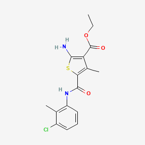 molecular formula C16H17ClN2O3S B3575089 Ethyl 2-amino-5-[(3-chloro-2-methylphenyl)carbamoyl]-4-methylthiophene-3-carboxylate 