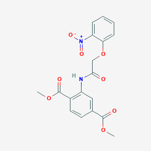 molecular formula C18H16N2O8 B3575174 dimethyl 2-{[(2-nitrophenoxy)acetyl]amino}terephthalate 