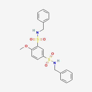 molecular formula C21H22N2O5S2 B3575485 N1,N3-DIBENZYL-4-METHOXYBENZENE-1,3-DISULFONAMIDE 