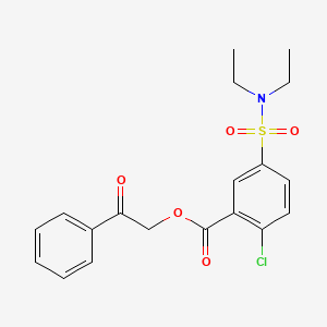 molecular formula C19H20ClNO5S B3575499 Phenacyl 2-chloro-5-(diethylsulfamoyl)benzoate 