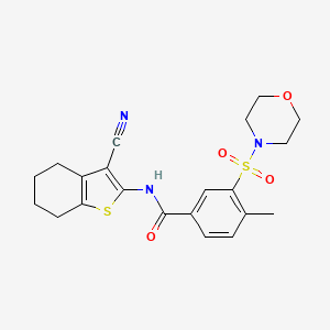 molecular formula C21H23N3O4S2 B3575501 N-(3-cyano-4,5,6,7-tetrahydro-1-benzothiophen-2-yl)-4-methyl-3-morpholin-4-ylsulfonylbenzamide 