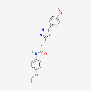 molecular formula C19H19N3O4S B3575651 N-(4-ethoxyphenyl)-2-((5-(4-methoxyphenyl)-1,3,4-oxadiazol-2-yl)thio)acetamide CAS No. 332867-76-2