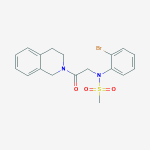 molecular formula C18H19BrN2O3S B3575766 N-(2-bromophenyl)-N-[2-(3,4-dihydro-2(1H)-isoquinolinyl)-2-oxoethyl]methanesulfonamide 