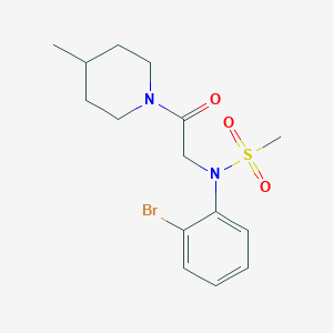 molecular formula C15H21BrN2O3S B3575779 N-(2-bromophenyl)-N-[2-(4-methyl-1-piperidinyl)-2-oxoethyl]methanesulfonamide 